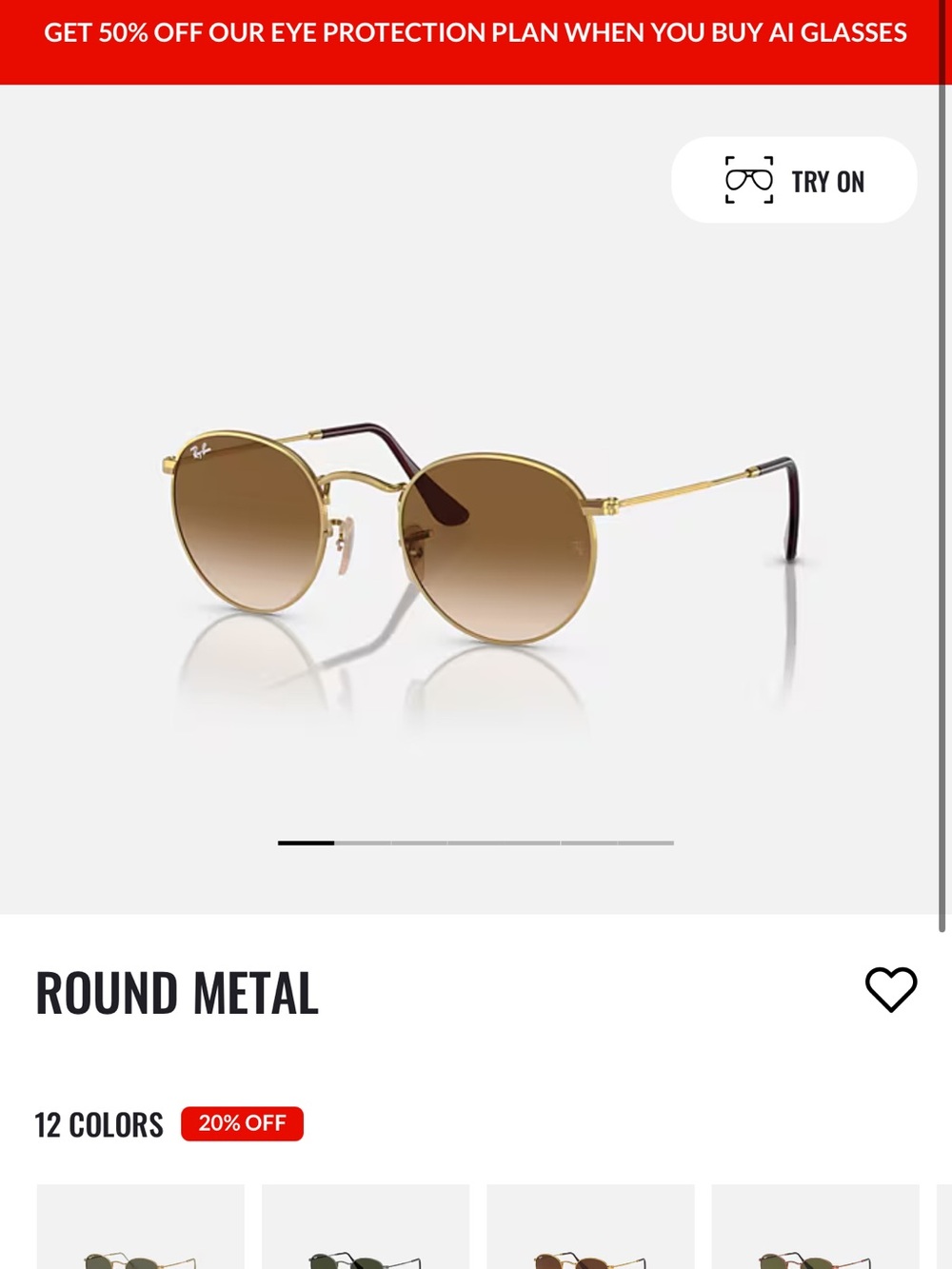 Ray-Ban Gold Frame Sunglasses with Brown Gradient Lenses
